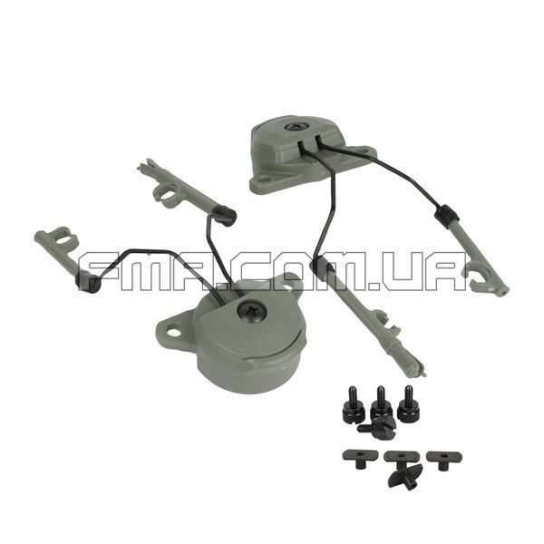 FMA EX Headset and Helmet Rail Adapter Set GEN2 for Peltor Comtac, Foliage Green, Adapter, Peltor