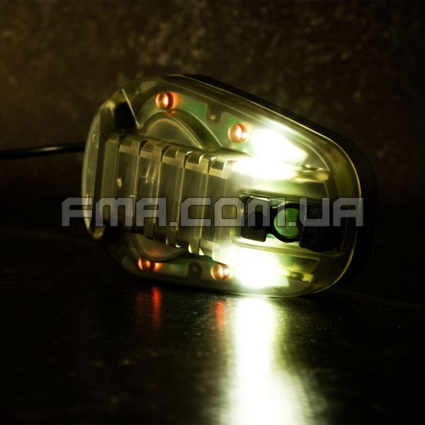 FMA PIM HEL-STAR 6 Helmet Light with Shock Sensor, Black, White, IR, Red